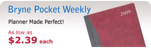 Bryne Pocket Calendar Weekly
